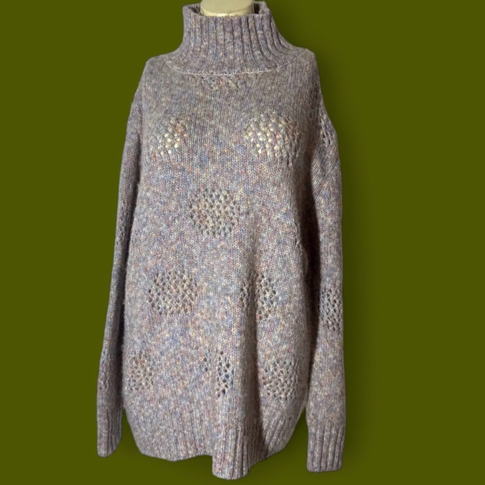 Cozy Knit Turtleneck Sweater - Gray